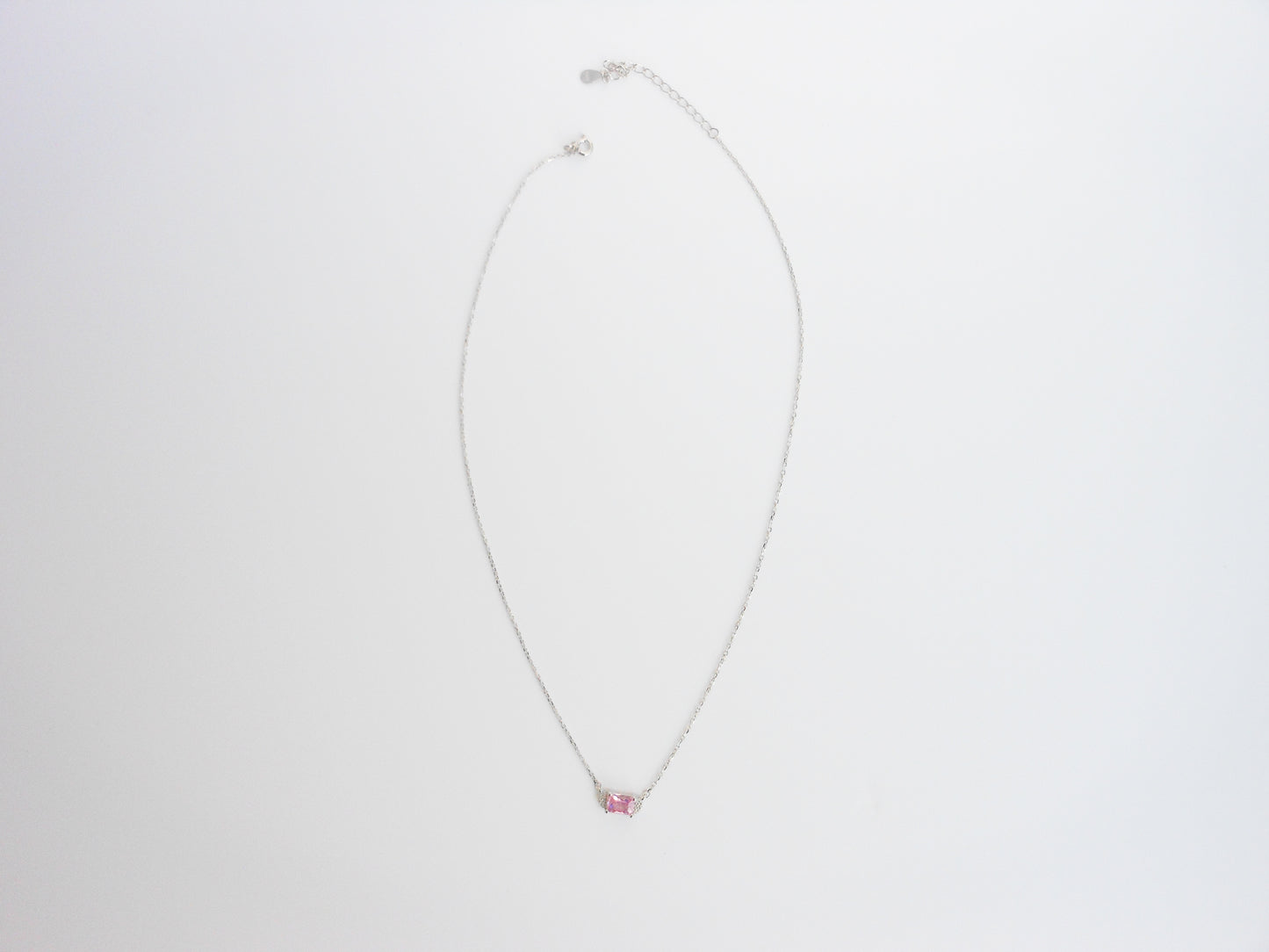 Sterling Silver Pink Pendant Necklace