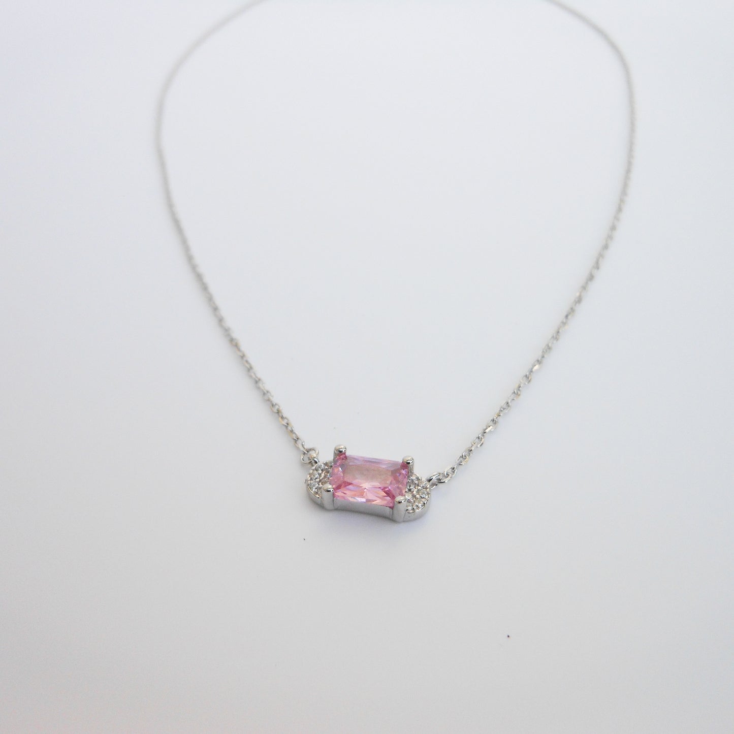 Sterling Silver Pink Pendant Necklace